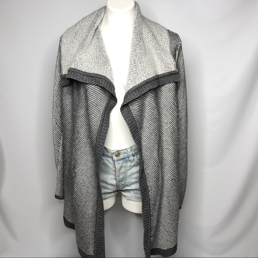 Ann Taylor Open Knit Cardigan Grey Size XL Womens